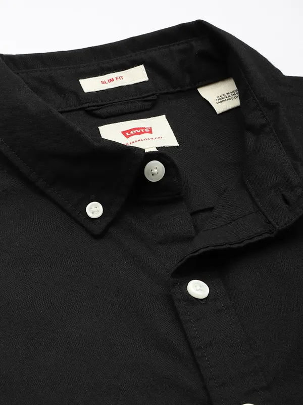 LEVIS solid black mens casual shirt
