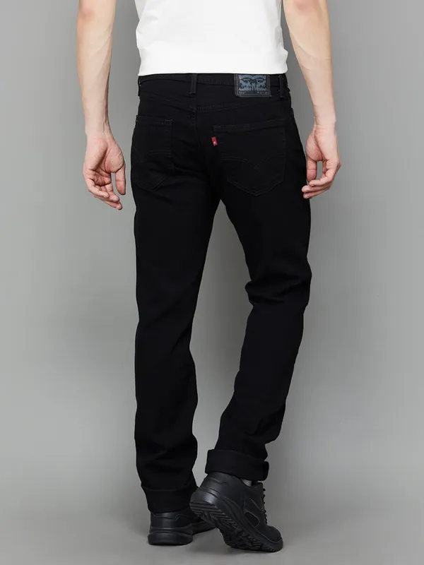 LEVIS solid black slim fit denim for men
