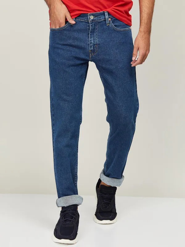 LEVIS solid blue slim fit denim for men