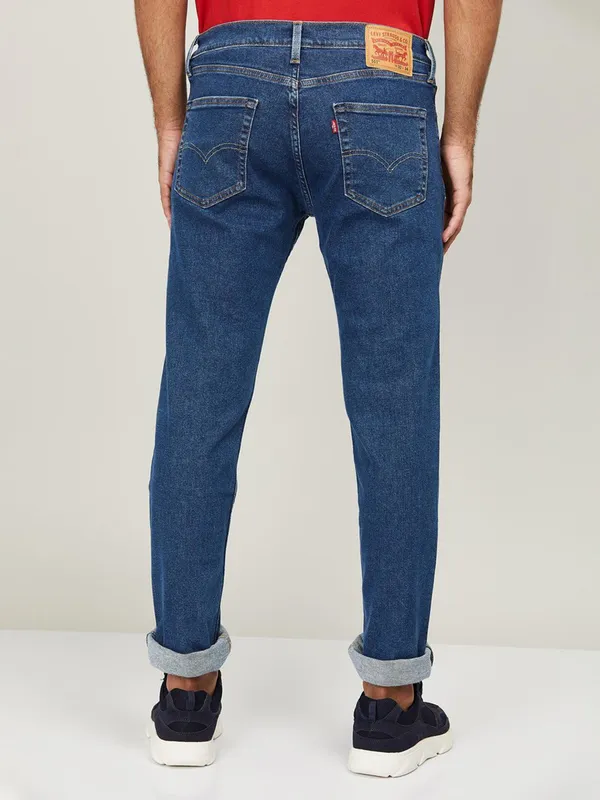 LEVIS solid blue slim fit denim for men