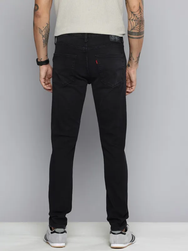 LEVIS solid charcoal black slim taper denim