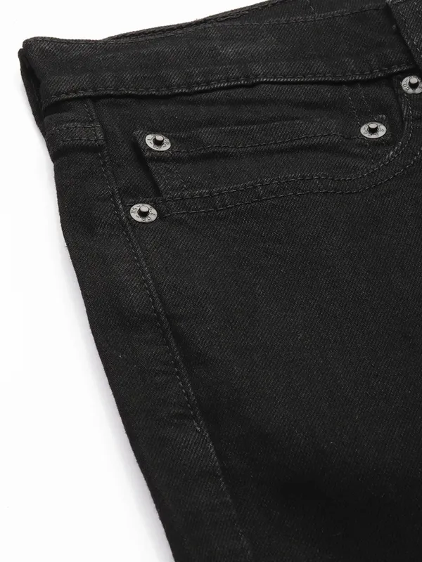 LEVIS solid dark black slim fit denim jeans