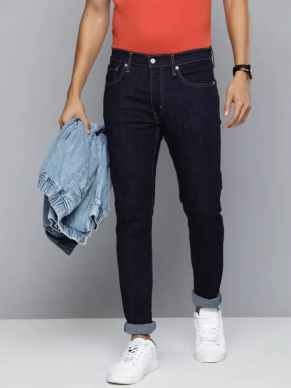 Levis solid dark navy 512 slim taper jeans