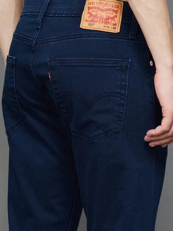 LEVIS solid indigo blue slim taper denim jeans