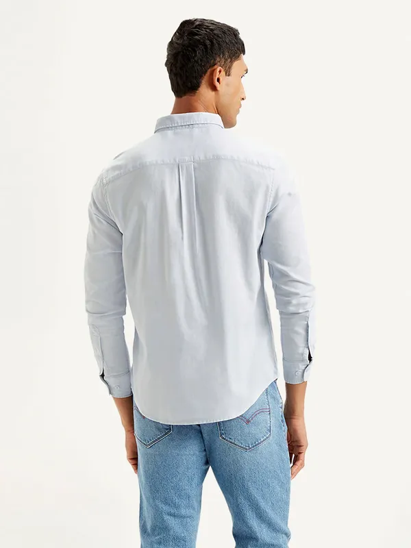 LEVIS solid light blue denim shirt for men