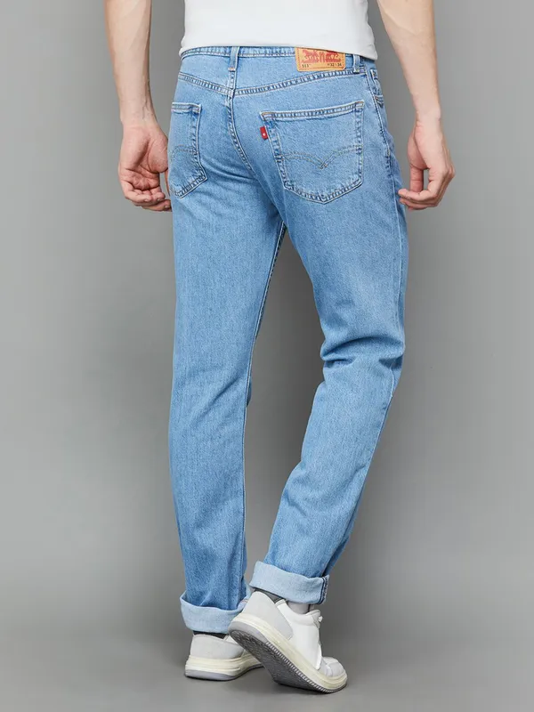 LEVIS solid light blue slim fit denim jeans