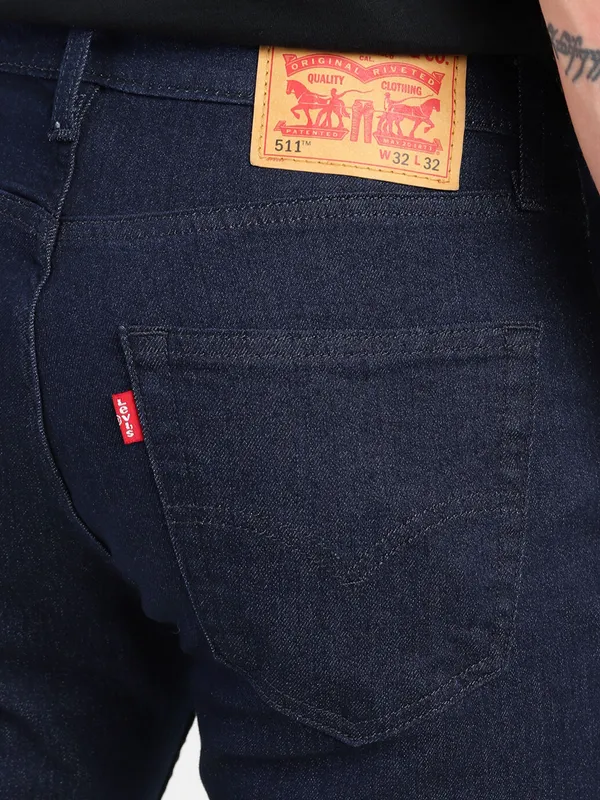 Levis solid navy 511 slim fit jeans
