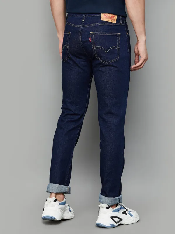 LEVIS solid navy slim fit denim jeans for men