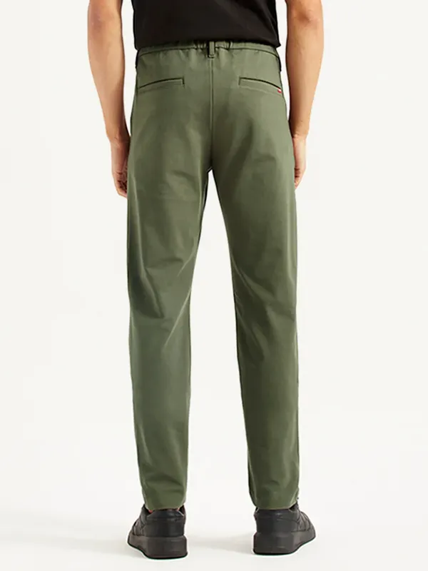 LEVIS solid olive cotton trouser for men