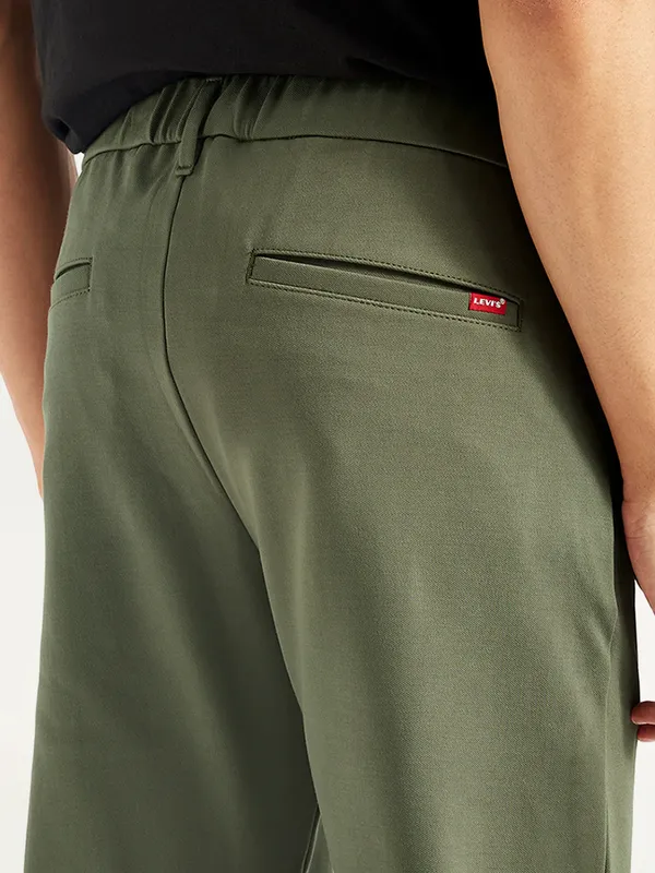 LEVIS solid olive cotton trouser for men