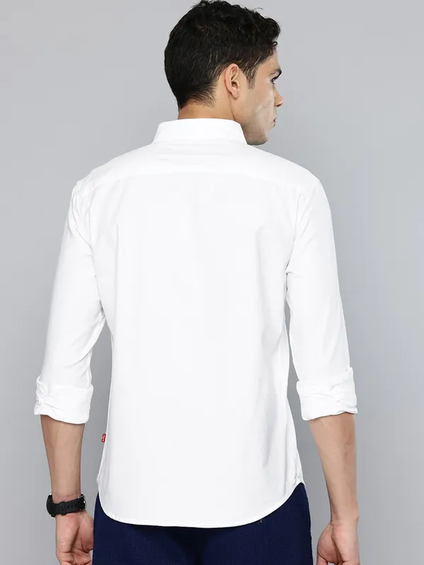 LEVIS solid white mens casual shirt