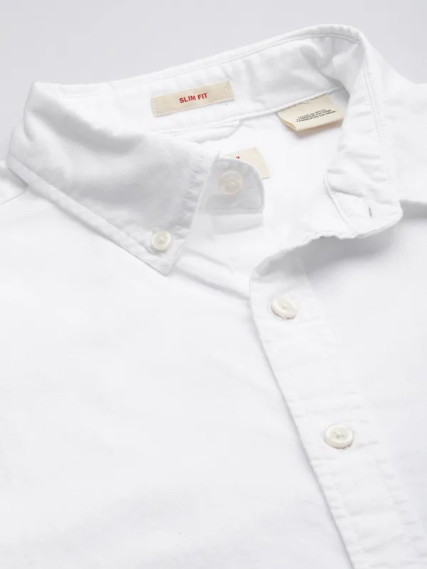 LEVIS solid white mens casual shirt
