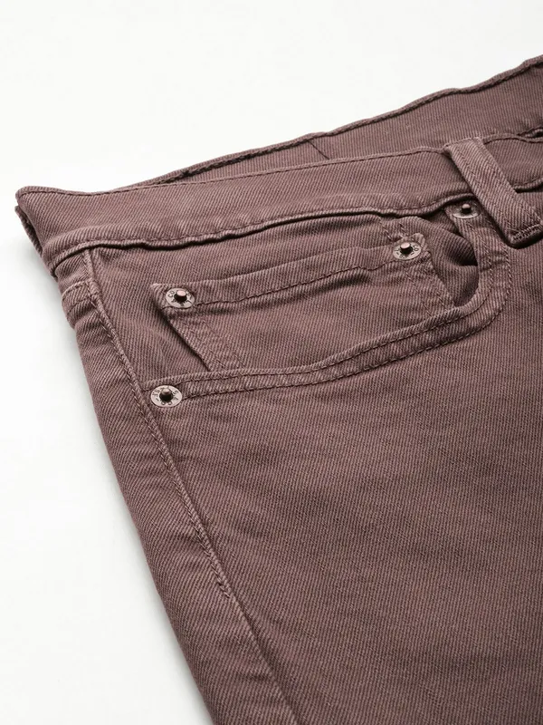 LEVIS solid wine denim slim tapered jeans
