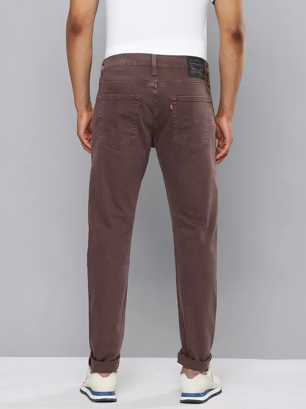 LEVIS solid wine denim slim tapered jeans