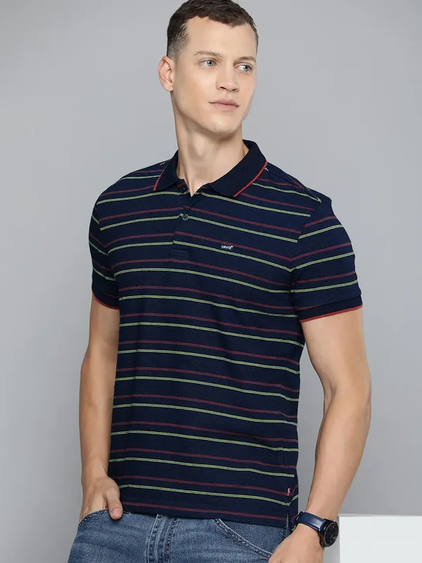 Levis stripe navy polo t shirt