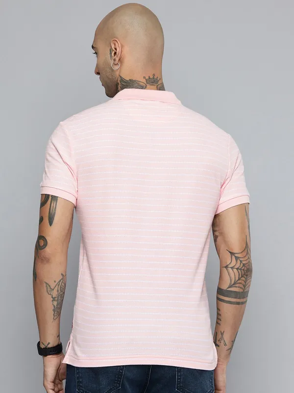 LEVIS striped pink cotton slim fit mens t-shirt