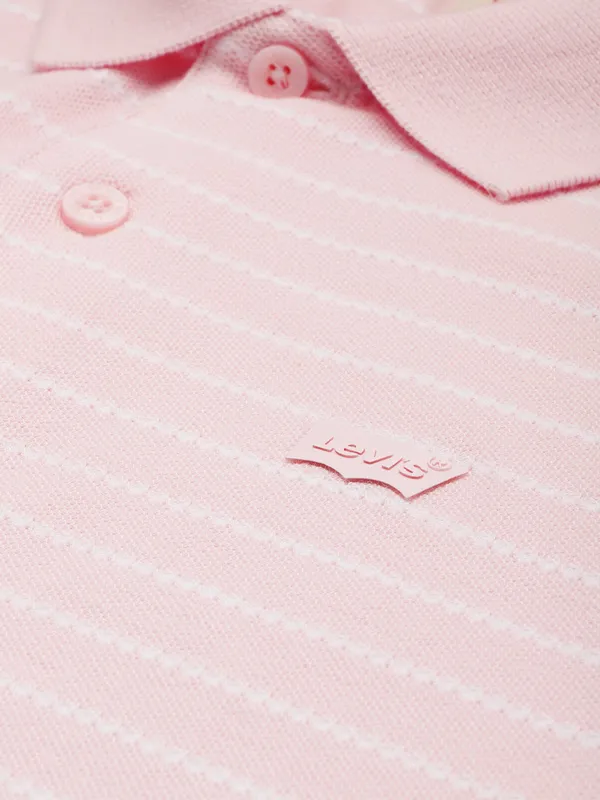 LEVIS striped pink cotton slim fit mens t-shirt