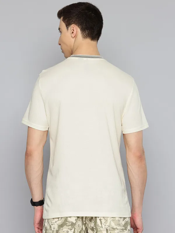 LEVIS textured beige knitted mens t-shirt