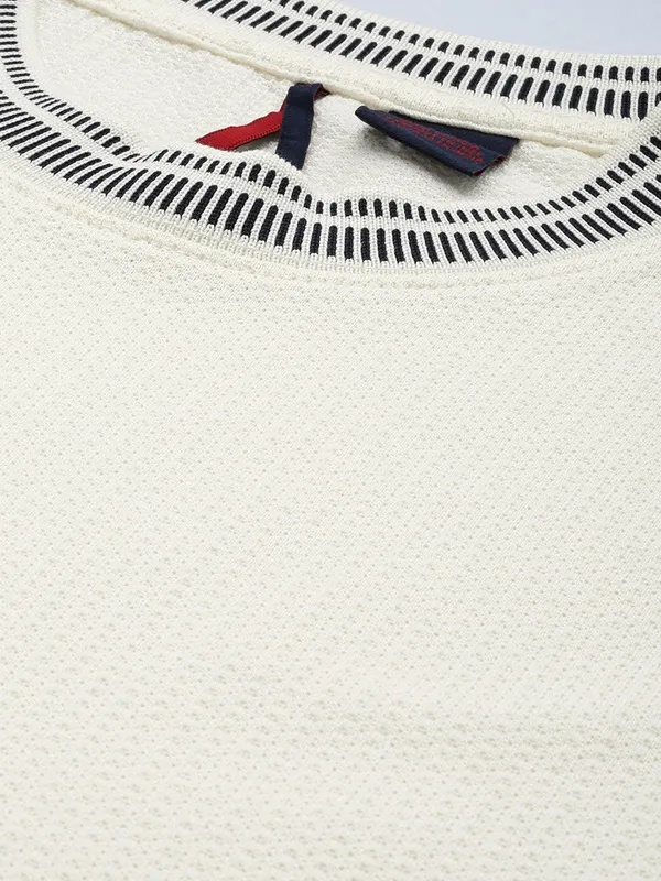 LEVIS textured beige knitted mens t-shirt