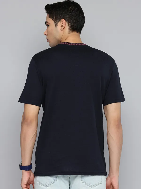 LEVIS textured black knitted mens t-shirt