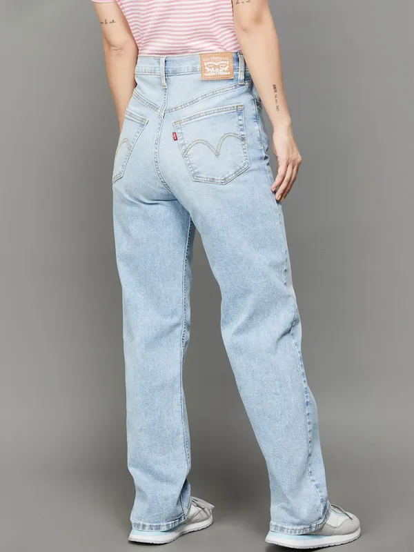 LEVIS washed blue denim straigth fit jeans