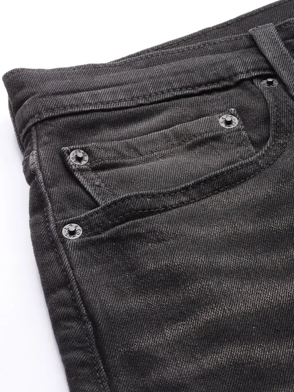 LEVIS washed charcoal black tapered fit denim