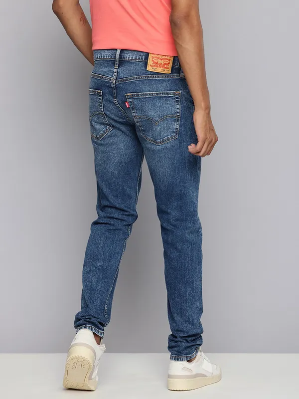 LEVIS washed dark blue 512 slim fit denim jeans