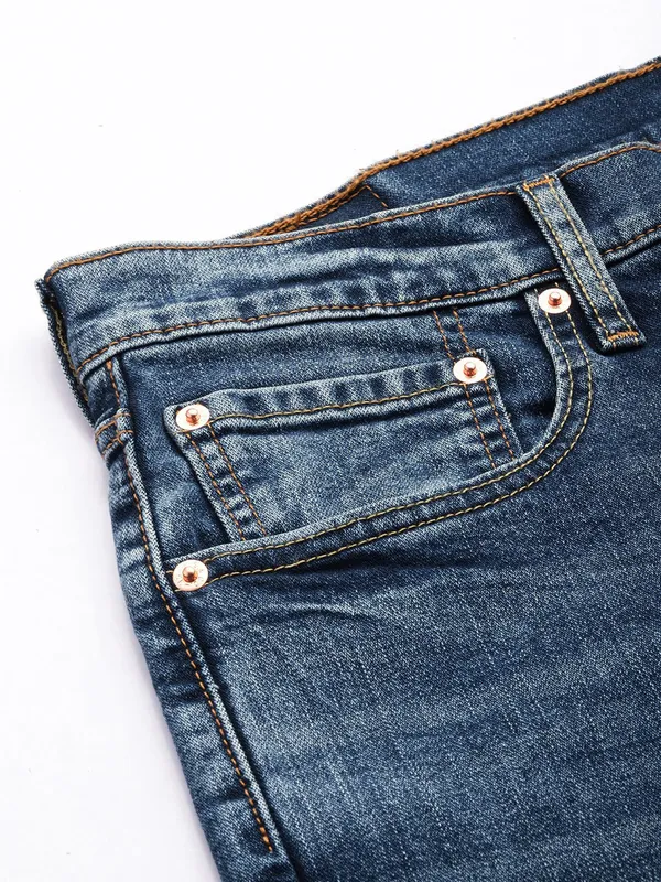 LEVIS washed dark blue 512 slim fit denim jeans
