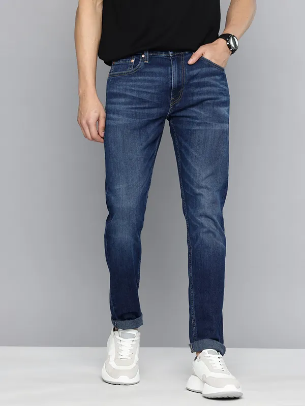 LEVIS washed dark blue 512 slim taper fit jeans