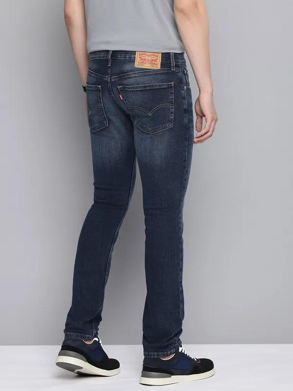 LEVIS washed dark blue denim skinny fit jeans
