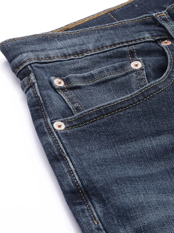 LEVIS washed dark blue denim skinny fit jeans