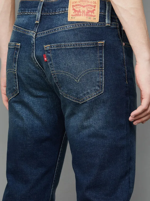 LEVIS washed dark blue mens denim collection