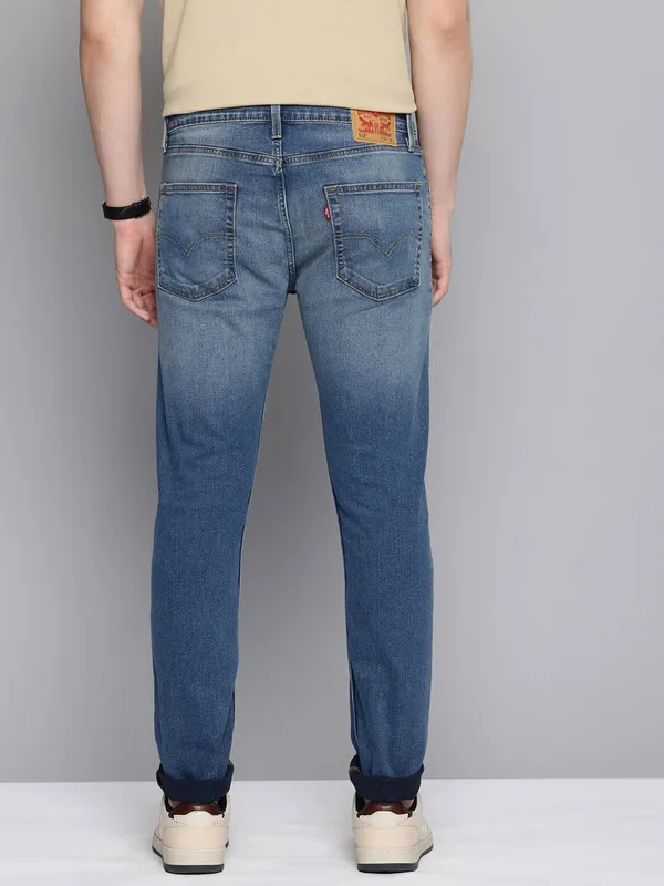 LEVIS washed L.blue denim slim tapper jeans