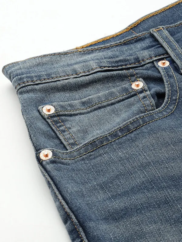 LEVIS washed L.blue denim slim tapper jeans