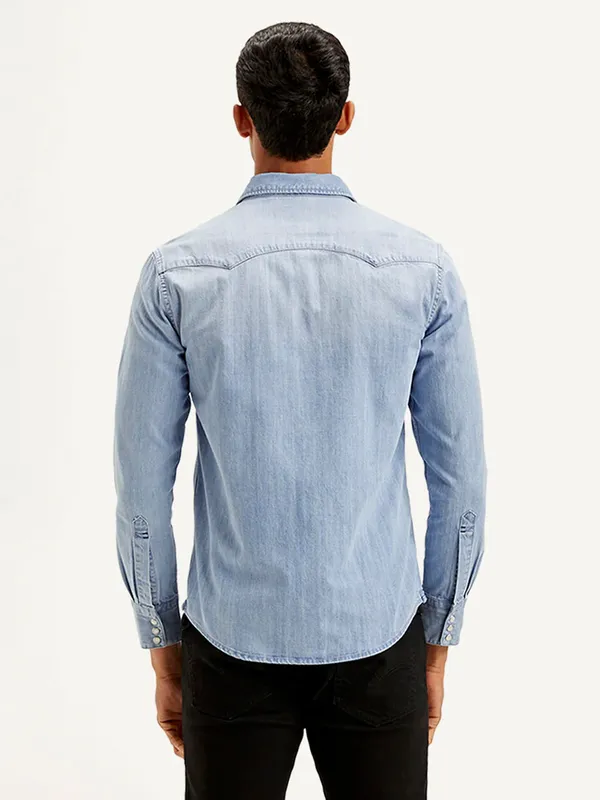 LEVIS washed light blue casual denim shirt