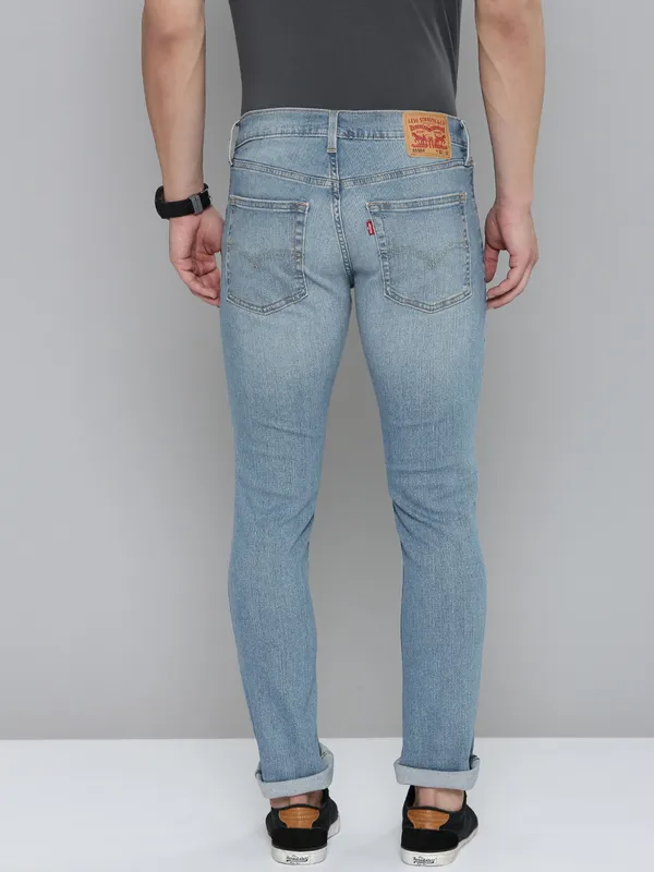 LEVIS washed light blue skinny fit mens denim jeans