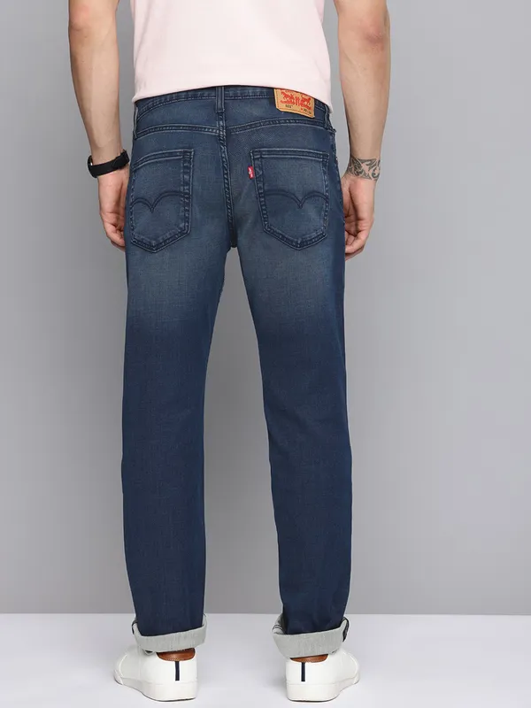 LEVIS washed navy 511 slim fit mens denim jeans