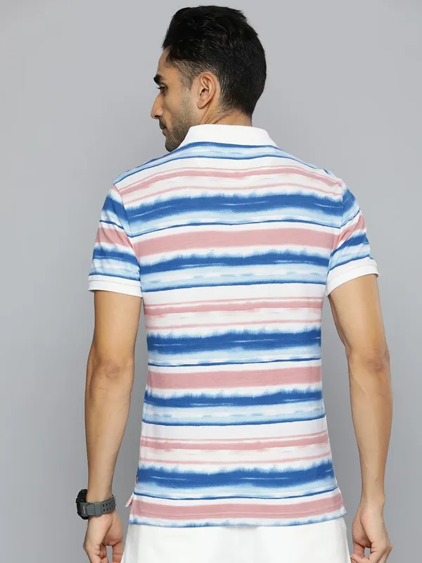 Levis white and blue stripe t shirt