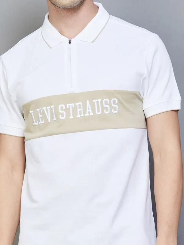 LEVIS white casual cotton t-shirt for men wear