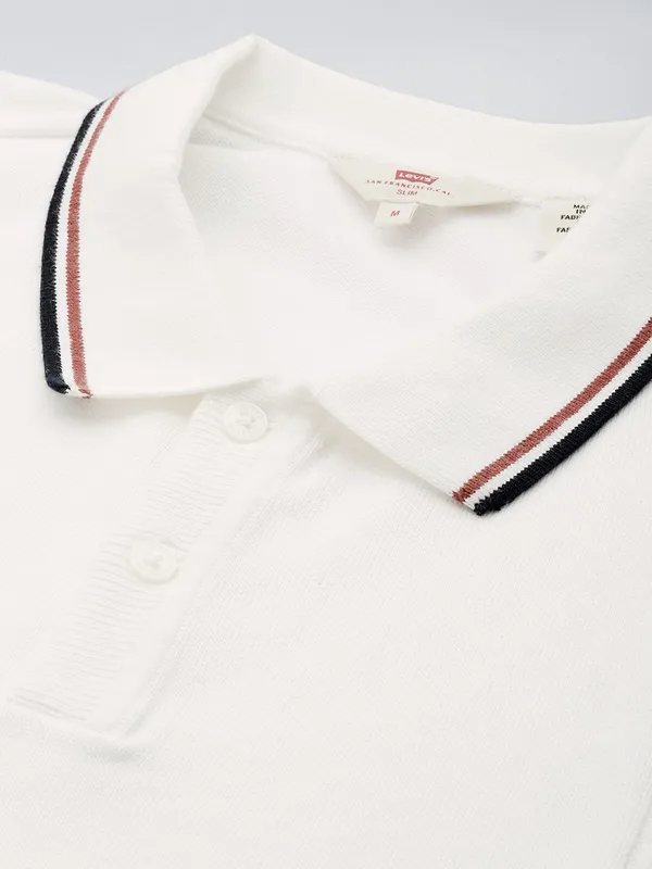 LEVIS white cotton polo t-shirt for men