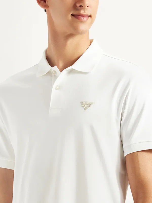 LEVIS white cotton slim fit polo mens t-shirt