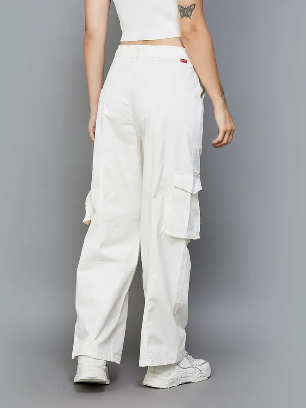 LEVIS white denim cargo for women