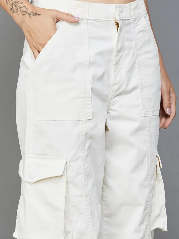 LEVIS white denim cargo for women