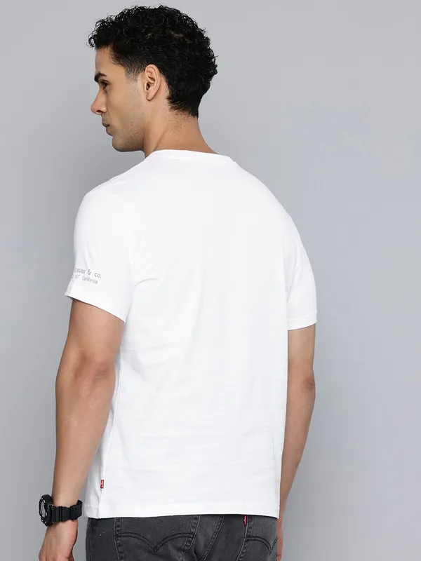 LEVIS white printed cotton slim fit t-shirt