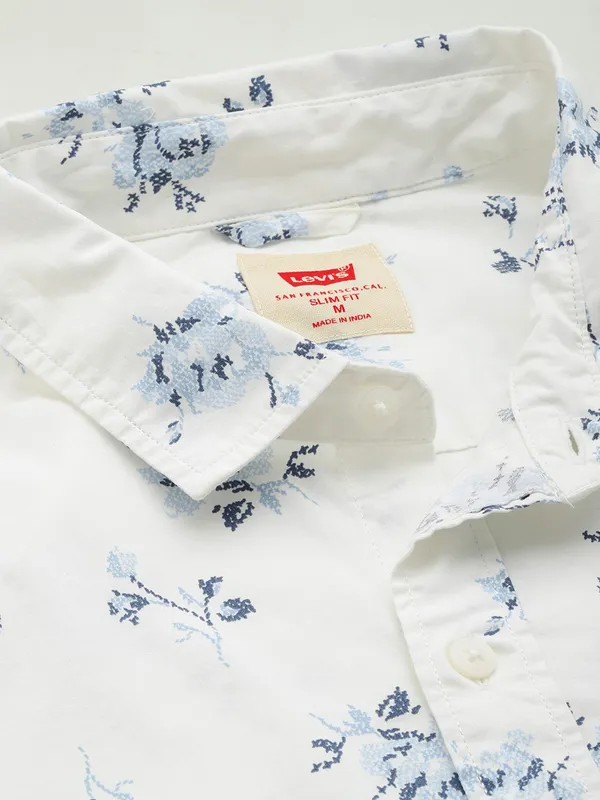 LEVIS white printed shirt in cotton