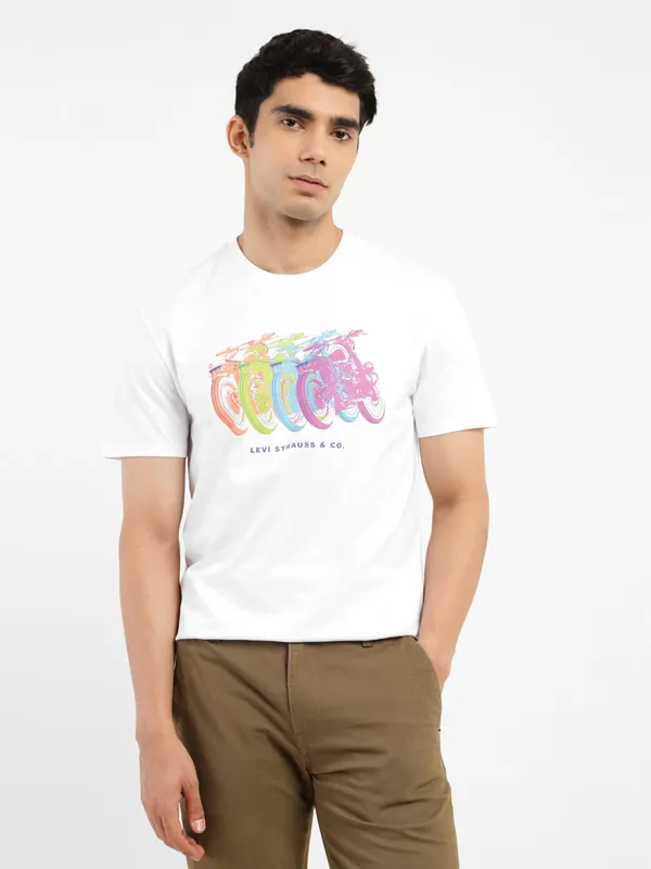 Levis white printed t shirt in slim fit