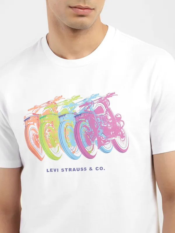 Levis white printed t shirt in slim fit