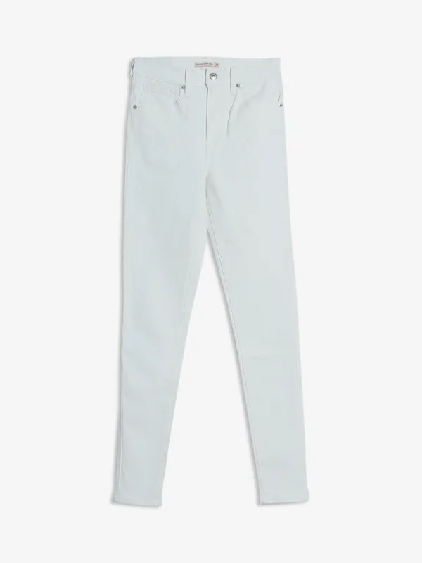 Levis white solid super skinny jeans