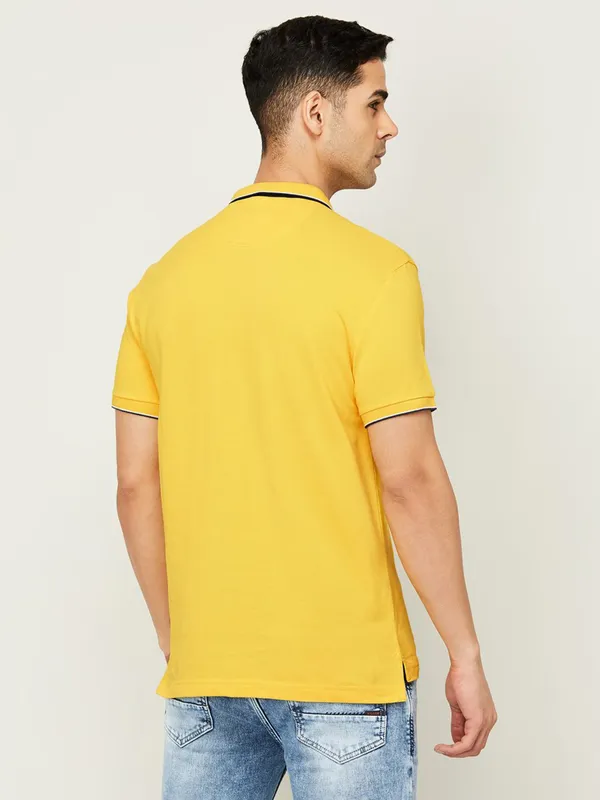 Levis yellow cotton plain t shirt