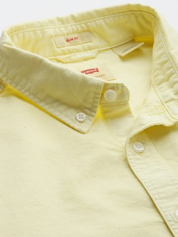 LEVIS yellow plain cotton shirt for mens